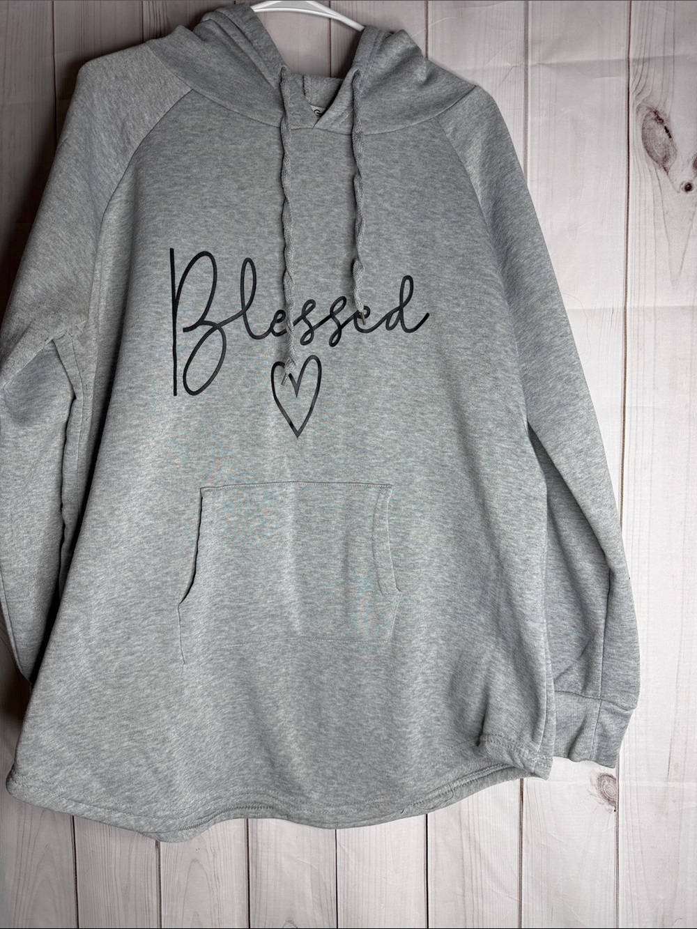 Blessed Script Pullover Hoodie - Light Gray 3x -1175